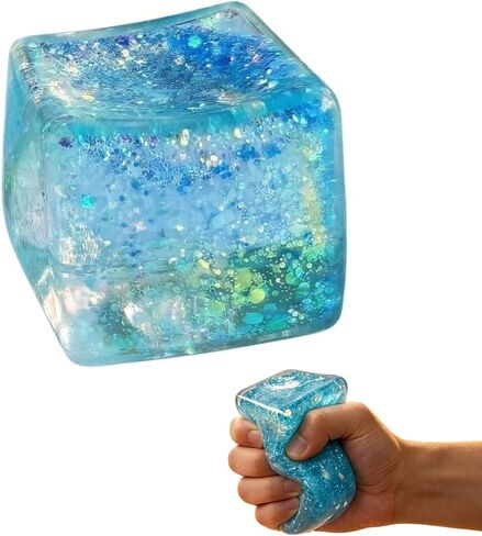Fidget Toys Squishy Stress Cube for Adults, Squishy Slow Rising Fidget Cube Sensory for Anxiety Stress Relief High Density Ice Squeeze Ball Cubes Office Relax Toy in Saudi Arabia