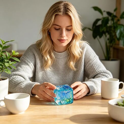 Fidget Toys Squishy Stress Cube for Adults, Squishy Slow Rising Fidget Cube Sensory for Anxiety Stress Relief High Density Ice Squeeze Ball Cubes Office Relax Toy in Saudi Arabia