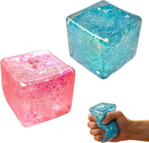 Fidget Toys Squishy Stress Cube for Adults, Squishy Slow Rising Fidget Cube Sensory for Anxiety Stress Relief High Density Ice Squeeze Ball Cubes Office Relax Toy in Saudi Arabia