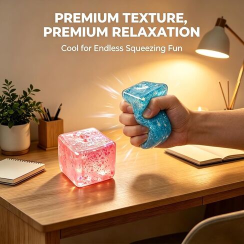 Fidget Toys Squishy Stress Cube for Adults, Squishy Slow Rising Fidget Cube Sensory for Anxiety Stress Relief High Density Ice Squeeze Ball Cubes Office Relax Toy in Saudi Arabia