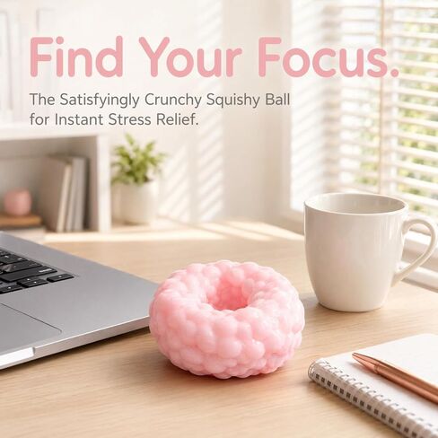 3Pcs Crunchy Noisy Stress Balls, Ice Skin Crunchy Squishy Balls, Soft Moldable Squeeze Balls for Home Office or Travel (Purple, Pink, Blue) in Kuwait