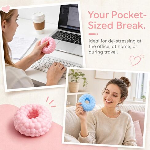 3Pcs Crunchy Noisy Stress Balls, Ice Skin Crunchy Squishy Balls, Soft Moldable Squeeze Balls for Home Office or Travel (Purple, Pink, Blue) in Kuwait