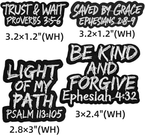 13 Pcs Bible Verse Embroidered Iron on Patches Motivational Religious Christian Sew on Patches for Easter Hat Backpack Jacket Clothes DIY Accessories Decoration in Saudi Arabia
