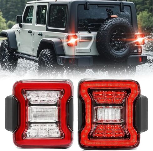 LED Tail Lights replacement for 2007-2017 JK JKU, Brake Reverse Light Rear Back Up Lights Daytime Running Lamps (Clear lens) in Saudi Arabia