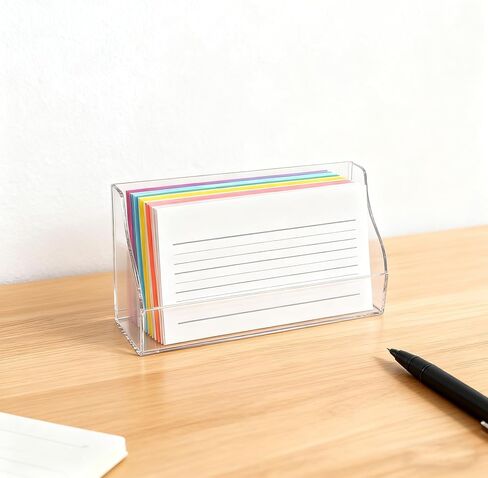 2 Pack Index Card Display Stand 5x8 Inch Acrylic Cards Holder for Desk Clear Postcard Stand Note Card Holder Index Cards Organizer Case Business Card Stand for Office Business in Saudi Arabia