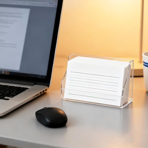 2 Pack Index Card Display Stand 5x8 Inch Acrylic Cards Holder for Desk Clear Postcard Stand Note Card Holder Index Cards Organizer Case Business Card Stand for Office Business in Saudi Arabia