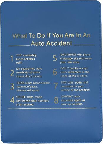 Auto Insurance Card Holder with Accident Guide, 4x5.5 Inch, Multiple Colors, 5 Pack (Black) in Kuwait