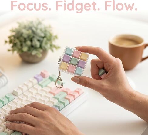 5 Pack Keyboard Fidget Toy Keychain – Real Clicking Sound Stress Relief Toy for Adults, Portable Anxiety Relief with Keychain Lanyard, Focus Tool for Work & Study (Multicolor) in Saudi Arabia