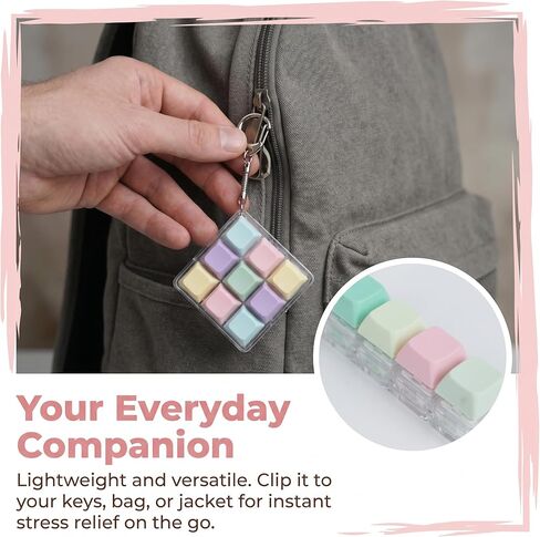 5 Pack Keyboard Fidget Toy Keychain – Real Clicking Sound Stress Relief Toy for Adults, Portable Anxiety Relief with Keychain Lanyard, Focus Tool for Work & Study (Multicolor) in Saudi Arabia