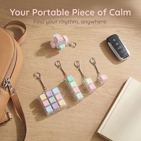 5 Pack Keyboard Fidget Toy Keychain – Real Clicking Sound Stress Relief Toy for Adults, Portable Anxiety Relief with Keychain Lanyard, Focus Tool for Work & Study (Multicolor) in Saudi Arabia
