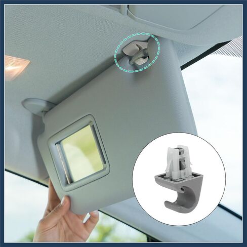 2pcs Gray Car Plastic Sun Visor Hook Clip Bracket Retainer 74348-33040 for Toyota 4Runner Corolla Matrix RAV4 Land Cruiser Venza Yaris Stylish Design in Kuwait