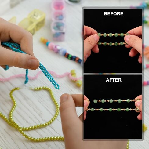 patikil 66 ياردة شقة بسط سوار سلسلة، 1mm سلسلة مرنة تمتد كريستال سلسلة حبة الحبل للأساور الديكور صنع المجوهرات، السماء الزرقاء in Kuwait