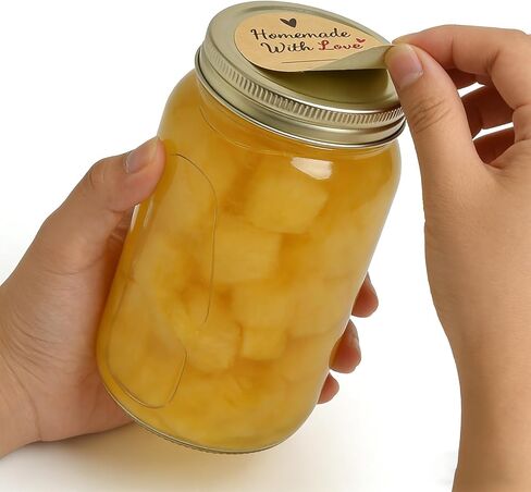 600 Pcs Homemade with Love Stickers, 2" Round Canning Labels for Mason Jars, Jam, Jelly, Pickles – with Lines for Writing in Kuwait