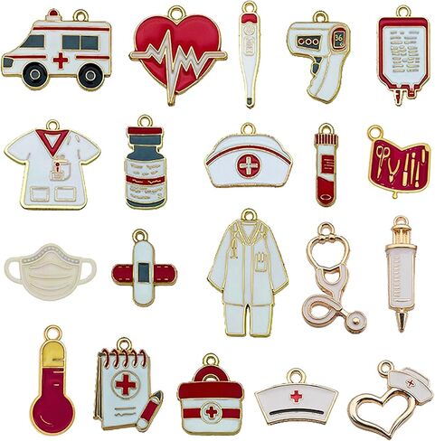 40Pcs 20 Styles Enamel Charms - Alloy Pendants for DIY Jewelry Craft Supplies in Saudi Arabia