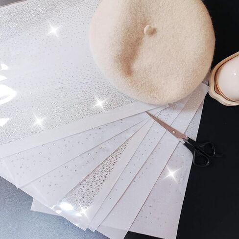 10 Sheets Glitter Iron on Rhinestone Hotfix Sheets, Rhinestones Transfer for Clothing, 5 Style Rhinestone Decals for T Shirts Bags Patches DIY Craft Decor in Saudi Arabia
