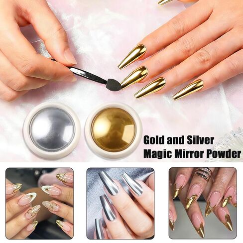 3D Gel Nail Art & Gems Ball - 15g Sculpting Gel for Sculpting Molding, Hibiscus Flowers Cherry Blossom Design, with Chrome Nail Powder and Flowers Silicone Nail Art Molds for Nails Design Beginner in Saudi Arabia
