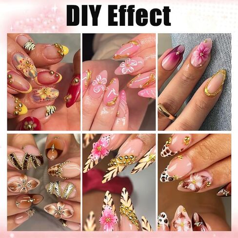 3D Gel Nail Art & Gems Ball - 15g Sculpting Gel for Sculpting Molding, Hibiscus Flowers Cherry Blossom Design, with Chrome Nail Powder and Flowers Silicone Nail Art Molds for Nails Design Beginner in Saudi Arabia
