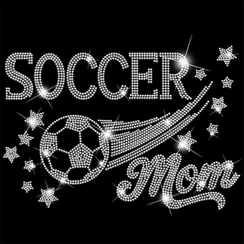 SUPERDANT Soccer Mom Iron on Rhinestones for Clothes Mother Crystal Heat Transfer Stickers Iron on Decals Rhinestone Patches for Woman T-Shirt Clothing Hoodie Jackets DIY Art Craft Gifts in Kuwait