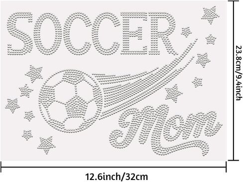 SUPERDANT Soccer Mom Iron on Rhinestones for Clothes Mother Crystal Heat Transfer Stickers Iron on Decals Rhinestone Patches for Woman T-Shirt Clothing Hoodie Jackets DIY Art Craft Gifts in Kuwait