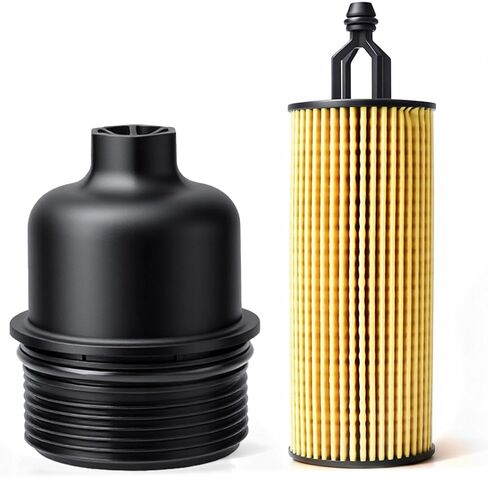 Aluminum Engine Oil Filter Housing Cap with Oil Filter Assembly | Compatible With 2011-2016 Chrysler, Dodge Charger Challenger,Jeep Grand Cherokee,Ram ProMaster 3.6L V6 | OE 68191350AA in Kuwait