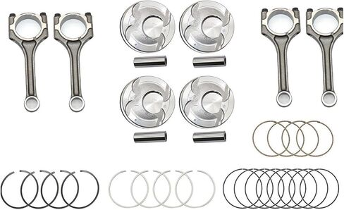 Connecting Rod & Pistons & Rings Kit Compatible For 10-18 Kia Rio Soul Hyundai Accent Veloster 1.6L G4FD G4FC Part# 23041-2B610 23041-2B620 in Saudi Arabia