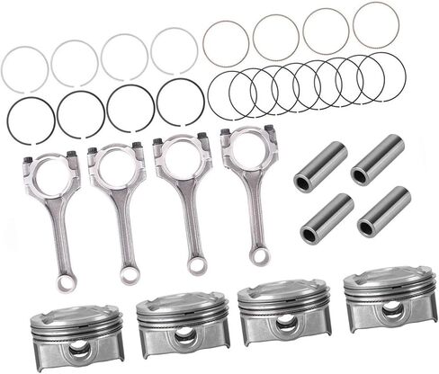 Connecting Rod & Pistons & Rings Kit Compatible For 10-18 Kia Rio Soul Hyundai Accent Veloster 1.6L G4FD G4FC Part# 23041-2B610 23041-2B620 in Saudi Arabia