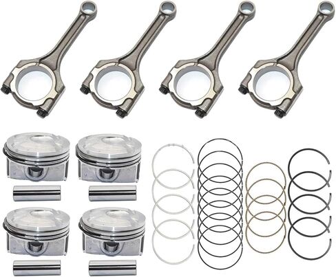 Connecting Rod & Pistons & Rings Kit Compatible For 10-18 Kia Rio Soul Hyundai Accent Veloster 1.6L G4FD G4FC Part# 23041-2B610 23041-2B620 in Saudi Arabia