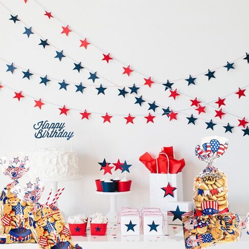Yowget 105 PCS Patriotic 4th of July Treat Bags,Cellophane Gift Bags for Snacks with 100 Twist Ties for Snacks, Popcorn, Cookies – Independence Day Party Favor Supplies in Saudi Arabia