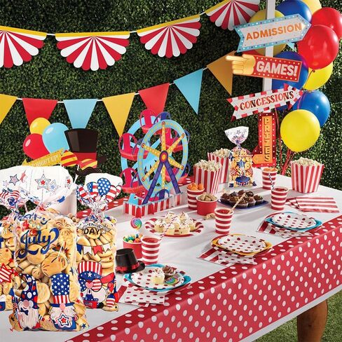 Yowget 105 PCS Patriotic 4th of July Treat Bags,Cellophane Gift Bags for Snacks with 100 Twist Ties for Snacks, Popcorn, Cookies – Independence Day Party Favor Supplies in Saudi Arabia
