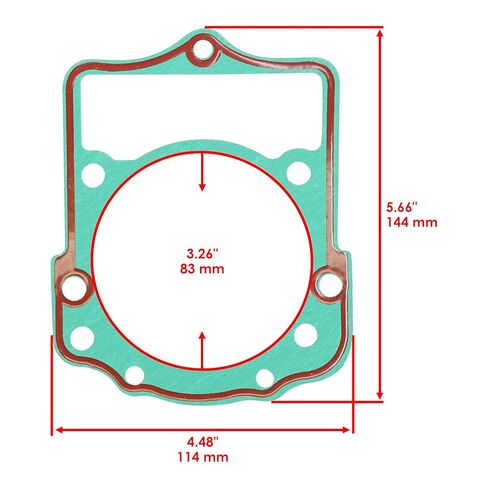 Caltric Cylinder Head and Base Gasket Compatible with Kawasaki Bayou 300 KLF300C 4X4 1989-2005 in Kuwait
