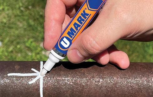U-Mark 100P Industrial Paint Marker 2mm Bullet Tip, Marks On Rusty Oily Metal Wood Glass Plastic Rubber Concrete, 12 Pack, White in Saudi Arabia