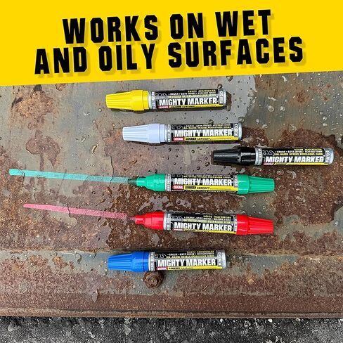 PM-23 Jumbo Paint Marker, Oil-Based Xylene Paint, Quick-Drying, Chisel Tip, Fade-Resistant, Marks Through Rust, Water, and Oil, for Contractors and Welders, 6 Box (White) in Saudi Arabia