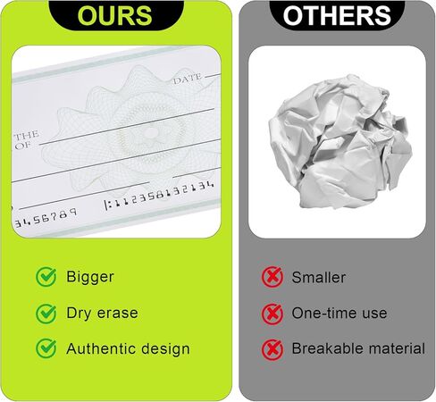 40 * 16Inch 2 Pack X-Large Giant Big Fake Oversized Checks Award for Presentations Soft Reusable Check with Marker in Kuwait