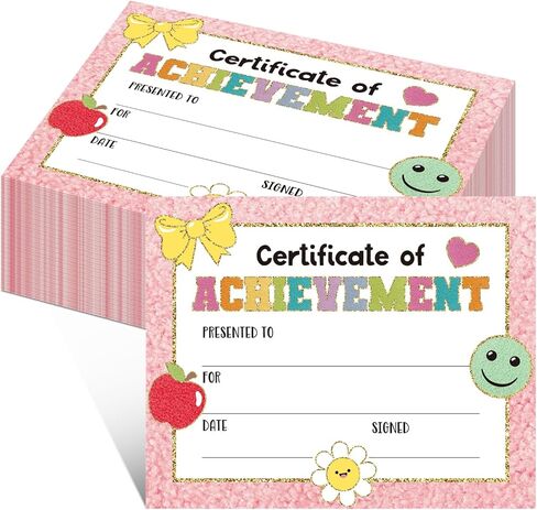 35 Pieces Certificates for Achievement Preschool Graduation Certificate Kindergarten Diploma Pastel Patch Certificate Paper for Children's Student Kid Graduation Ceremony Award in Saudi Arabia