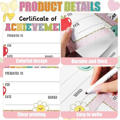 35 Pieces Certificates for Achievement Preschool Graduation Certificate Kindergarten Diploma Pastel Patch Certificate Paper for Children's Student Kid Graduation Ceremony Award in Saudi Arabia