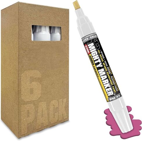 PM-23 Jumbo Paint Marker, Oil-Based Xylene Paint, Quick-Drying, Chisel Tip, Fade-Resistant, Marks Through Rust, Water, and Oil, for Contractors and Welders, 6 Box (White) in Saudi Arabia