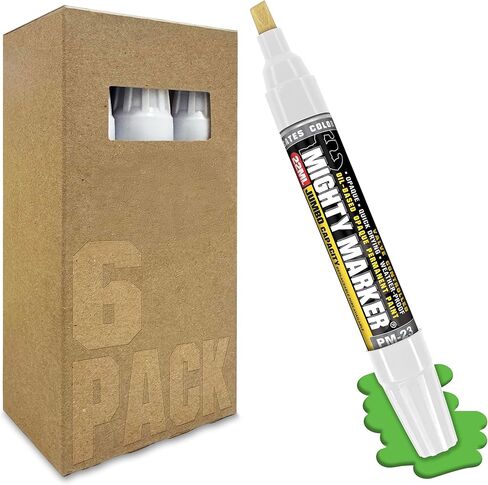 PM-23 Jumbo Paint Marker, Oil-Based Xylene Paint, Quick-Drying, Chisel Tip, Fade-Resistant, Marks Through Rust, Water, and Oil, for Contractors and Welders, 6 Box (White) in Saudi Arabia