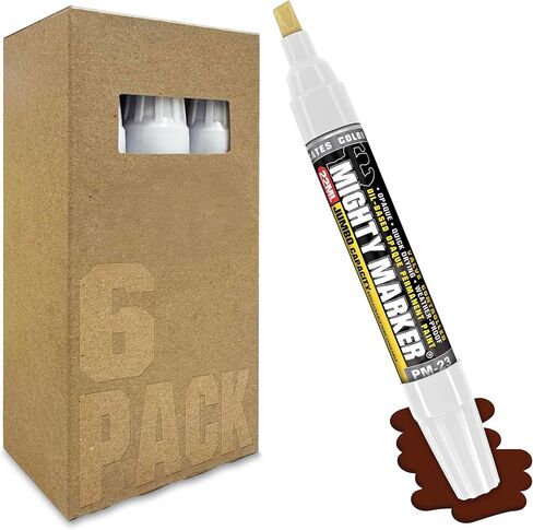 PM-23 Jumbo Paint Marker, Oil-Based Xylene Paint, Quick-Drying, Chisel Tip, Fade-Resistant, Marks Through Rust, Water, and Oil, for Contractors and Welders, 6 Box (White) in Saudi Arabia