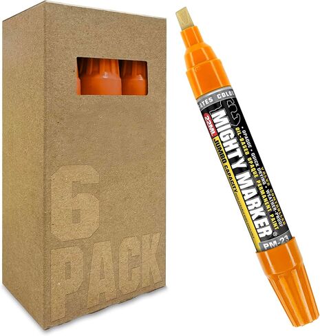 PM-23 Jumbo Paint Marker, Oil-Based Xylene Paint, Quick-Drying, Chisel Tip, Fade-Resistant, Marks Through Rust, Water, and Oil, for Contractors and Welders, 6 Box (White) in Saudi Arabia