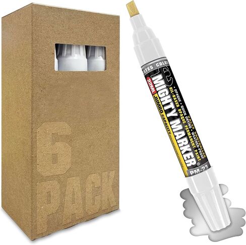 PM-23 Jumbo Paint Marker, Oil-Based Xylene Paint, Quick-Drying, Chisel Tip, Fade-Resistant, Marks Through Rust, Water, and Oil, for Contractors and Welders, 6 Box (White) in Saudi Arabia