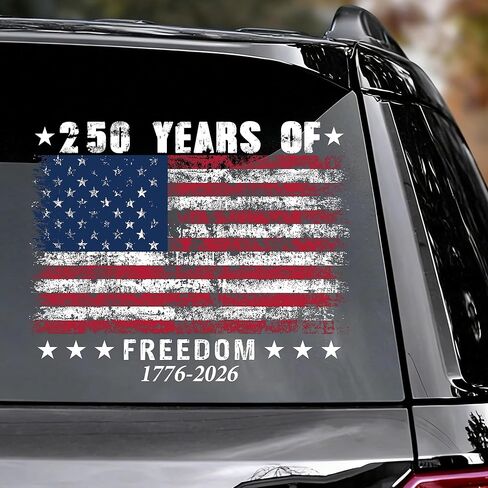 American 250th Anniversary Eagle Sticker - USA Independence Day Commemorative Merchandise Decal, 1776-2026 Patriotic Flag Graphic for Car Windows, Trucks, Helmets, Laptops in Kuwait