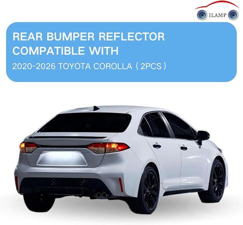 Rear Bumper Reflector Pair Fit for Toyota Corolla 2020-2025, Driver and Passenger Side Red Rear Reflex Reflector Panels, Direct Replacement, Replaces 81920-02140 81910-02200, 2PCS AM-CR20B06L+R in Kuwait