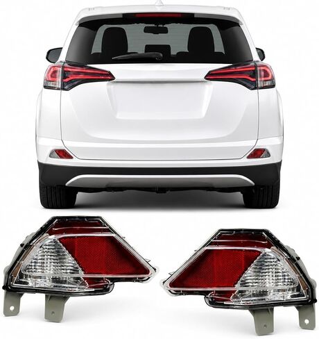 Rear Bumper Reflector Pair Fit for Toyota Corolla 2020-2025, Driver and Passenger Side Red Rear Reflex Reflector Panels, Direct Replacement, Replaces 81920-02140 81910-02200, 2PCS AM-CR20B06L+R in Kuwait