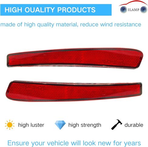 Rear Bumper Reflector Pair Fit for Toyota Corolla 2020-2025, Driver and Passenger Side Red Rear Reflex Reflector Panels, Direct Replacement, Replaces 81920-02140 81910-02200, 2PCS AM-CR20B06L+R in Kuwait