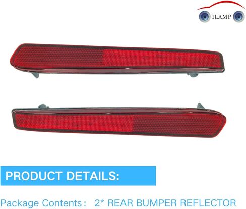 Rear Bumper Reflector Pair Fit for Toyota Corolla 2020-2025, Driver and Passenger Side Red Rear Reflex Reflector Panels, Direct Replacement, Replaces 81920-02140 81910-02200, 2PCS AM-CR20B06L+R in Kuwait
