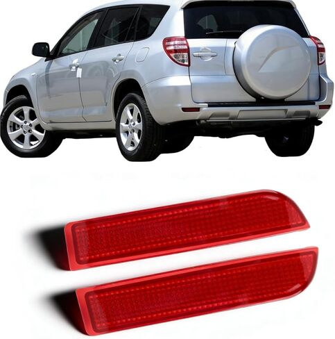 Rear Bumper Reflector Pair Fit for Toyota Corolla 2020-2025, Driver and Passenger Side Red Rear Reflex Reflector Panels, Direct Replacement, Replaces 81920-02140 81910-02200, 2PCS AM-CR20B06L+R in Kuwait