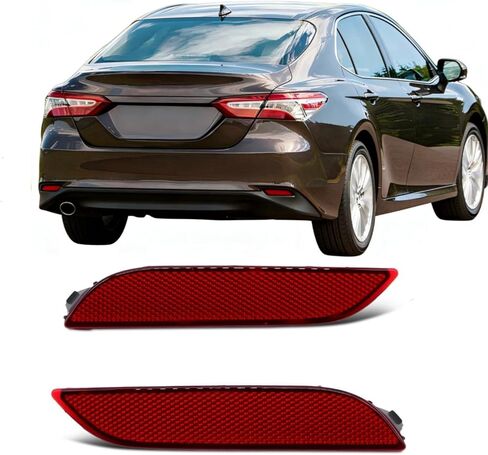 Rear Bumper Reflector Pair Fit for Toyota Corolla 2020-2025, Driver and Passenger Side Red Rear Reflex Reflector Panels, Direct Replacement, Replaces 81920-02140 81910-02200, 2PCS AM-CR20B06L+R in Kuwait