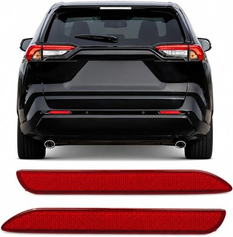 Rear Bumper Reflector Pair Fit for Toyota Corolla 2020-2025, Driver and Passenger Side Red Rear Reflex Reflector Panels, Direct Replacement, Replaces 81920-02140 81910-02200, 2PCS AM-CR20B06L+R in Kuwait