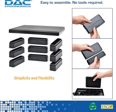 DAC STAX Monitor Riser, Ultra-Sturdy Adjustable Desktop Computer Monitor Stand, Supports up to 66 Pounds, Medium Size in Saudi Arabia