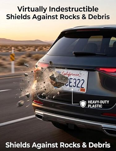 2 Pack Clear License Plate Protector, Unbreakable Plastic License Plate Shield for Standard US License Plates, 12x6 Inch Clear License Plate Cover with Mounting Screws & Caps Kit in Kuwait